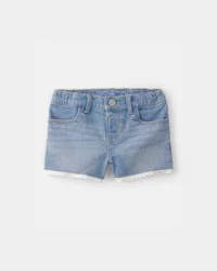 Oshkosh Toddler Girl Eyelet Trim Denim Shorts - Light Wash Blue 3T