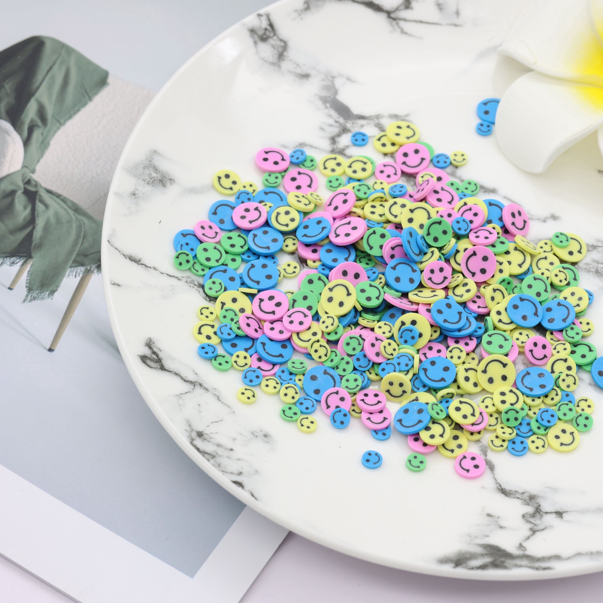 slide 3 of 3, 1lb. Smiley Face Clay Disc Embellishments By Creatology, 1 lb