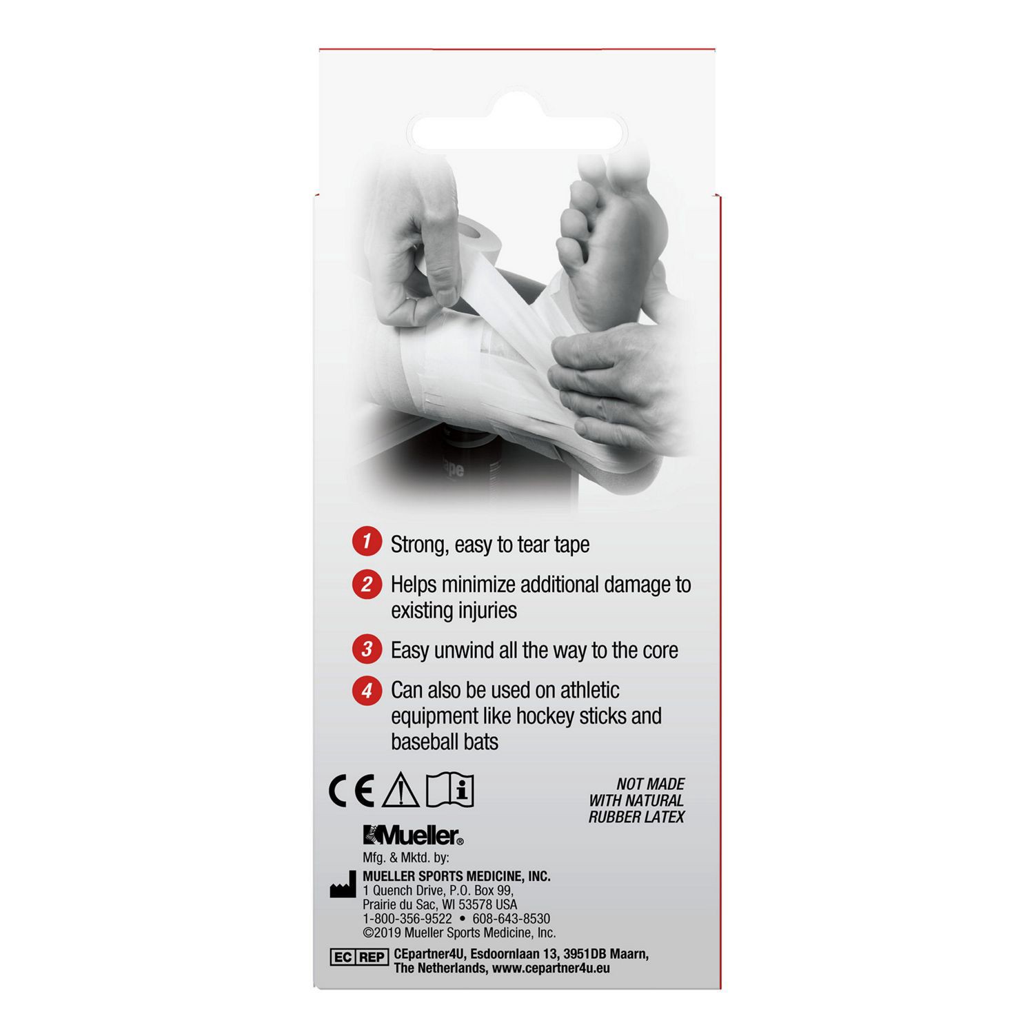 slide 4 of 4, Mueller Sports Medicine M-Tape, White, 3 ct, 3 ct