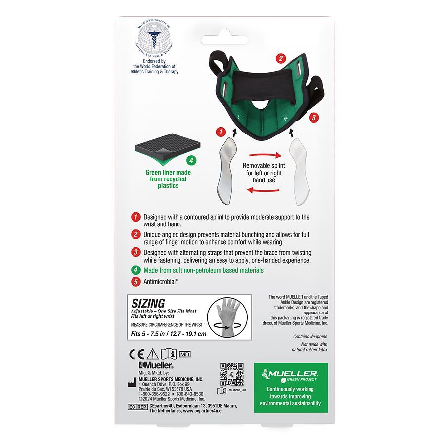 slide 5 of 5, Mueller Reversible Wrist Brace 1 Each, 1 ct