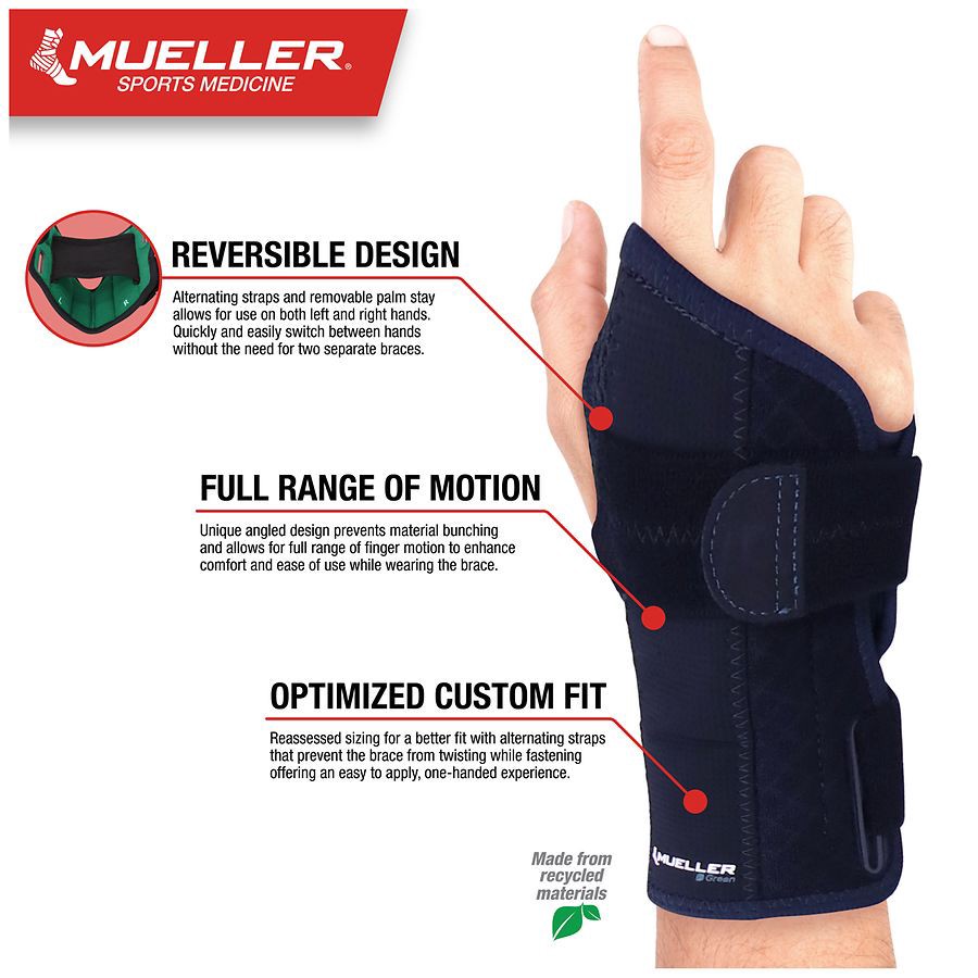 slide 3 of 5, Mueller Reversible Wrist Brace 1 Each, 1 ct