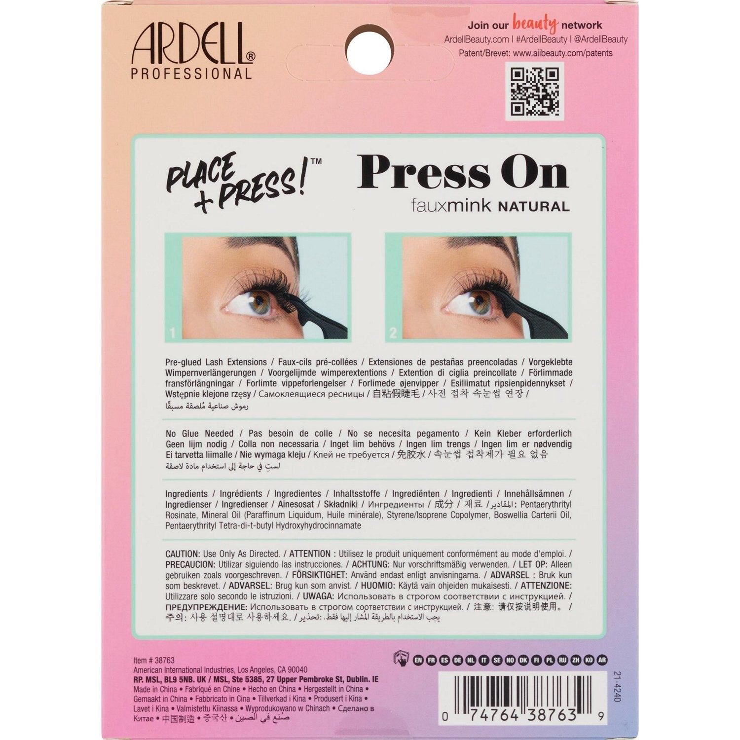 slide 2 of 2, ARDELL Press On Fauxmink Natural 60 Pc, 60 ct