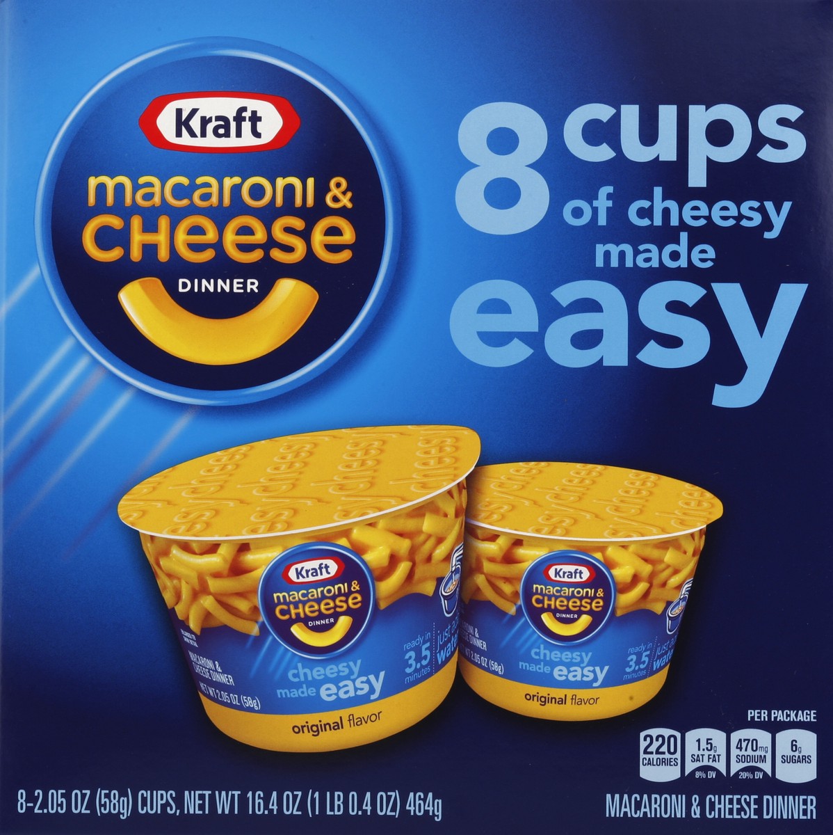 slide 4 of 4, Kraft Easy Mac Original Flavor Macaroni & Cheese Dinner, 8 ct; 2.05 oz