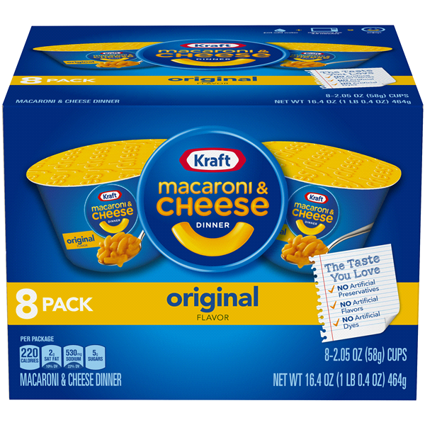 slide 1 of 4, Kraft Easy Mac Original Flavor Macaroni & Cheese Dinner, 8 ct; 2.05 oz