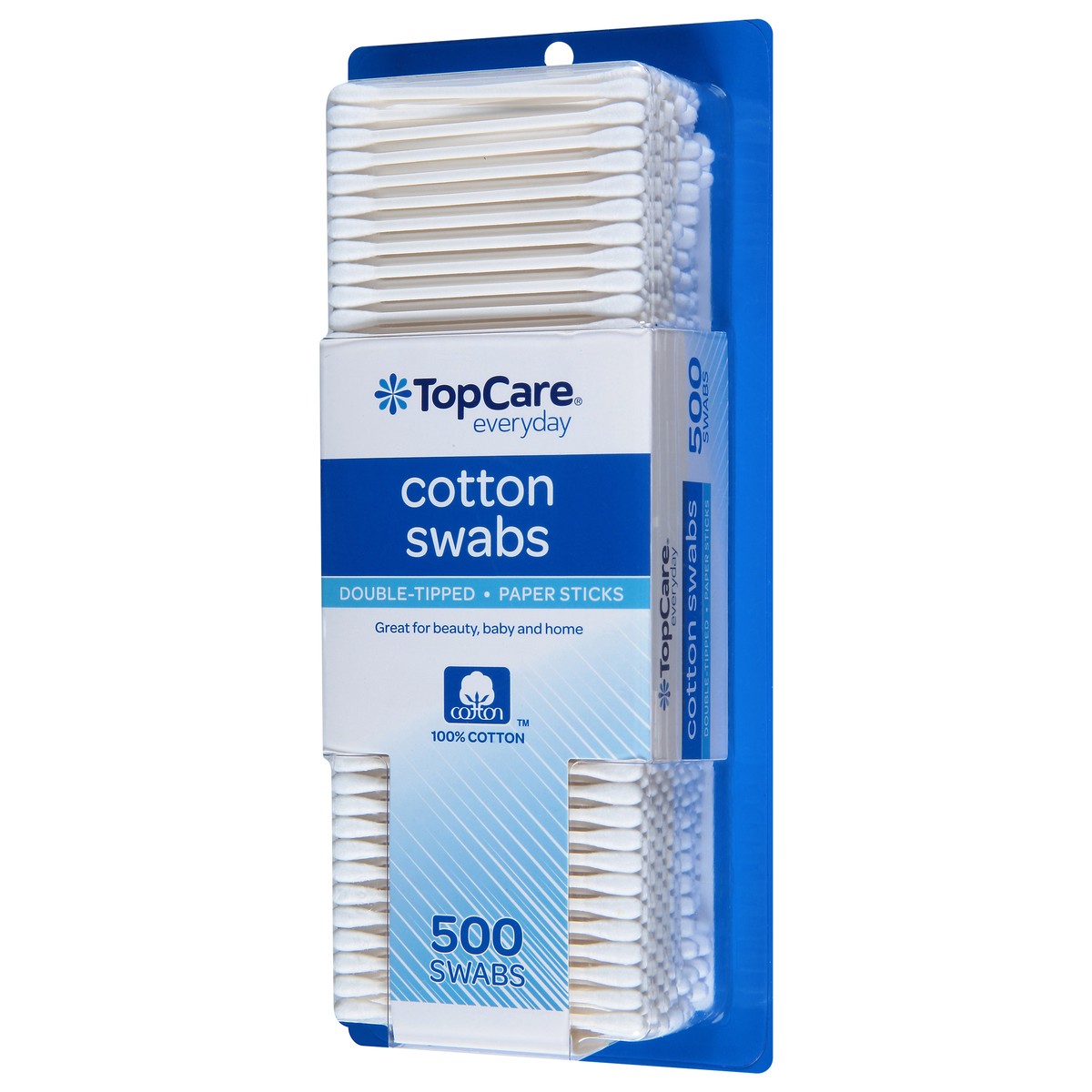 slide 3 of 9, TopCare Everyday Paper Sticks Double-Tipped Cotton Swabs 500 ea, 500 ct