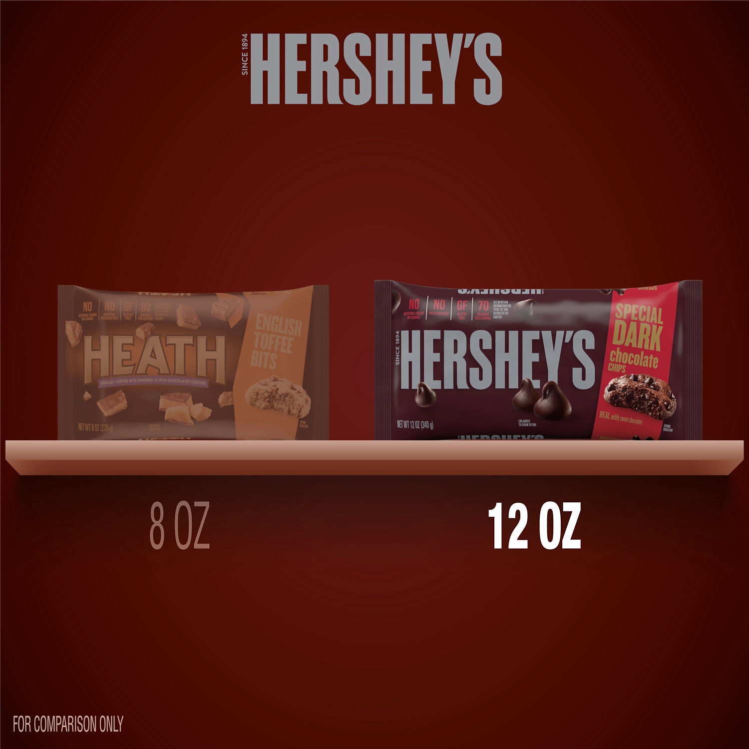 slide 2 of 9, HERSHEY'S SPECIAL DARK Mildly Sweet Chocolate Baking Chips Bag, 12 oz, 12 oz