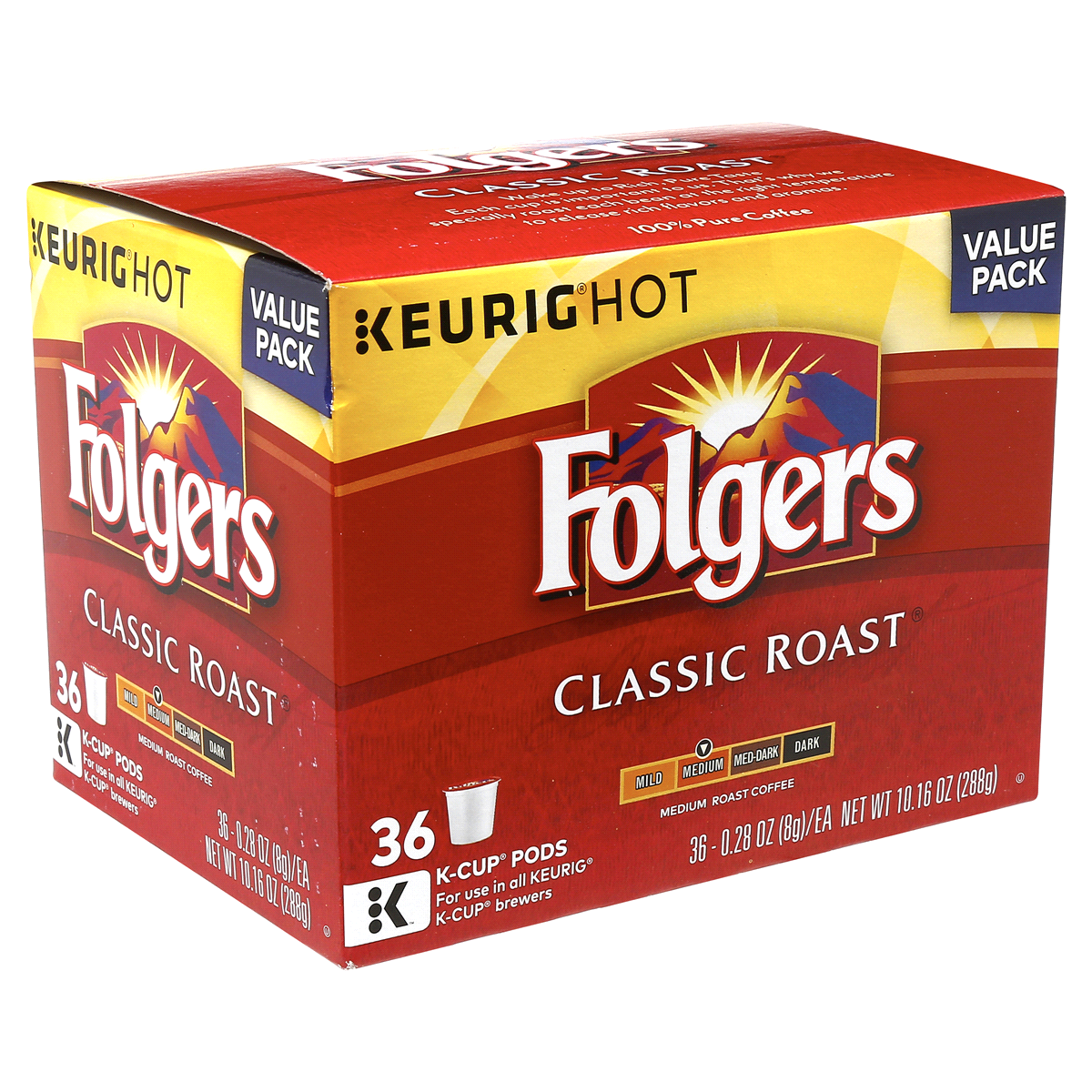 slide 7 of 7, Folgers Classic Roast K-Cup Pods, 36 ct