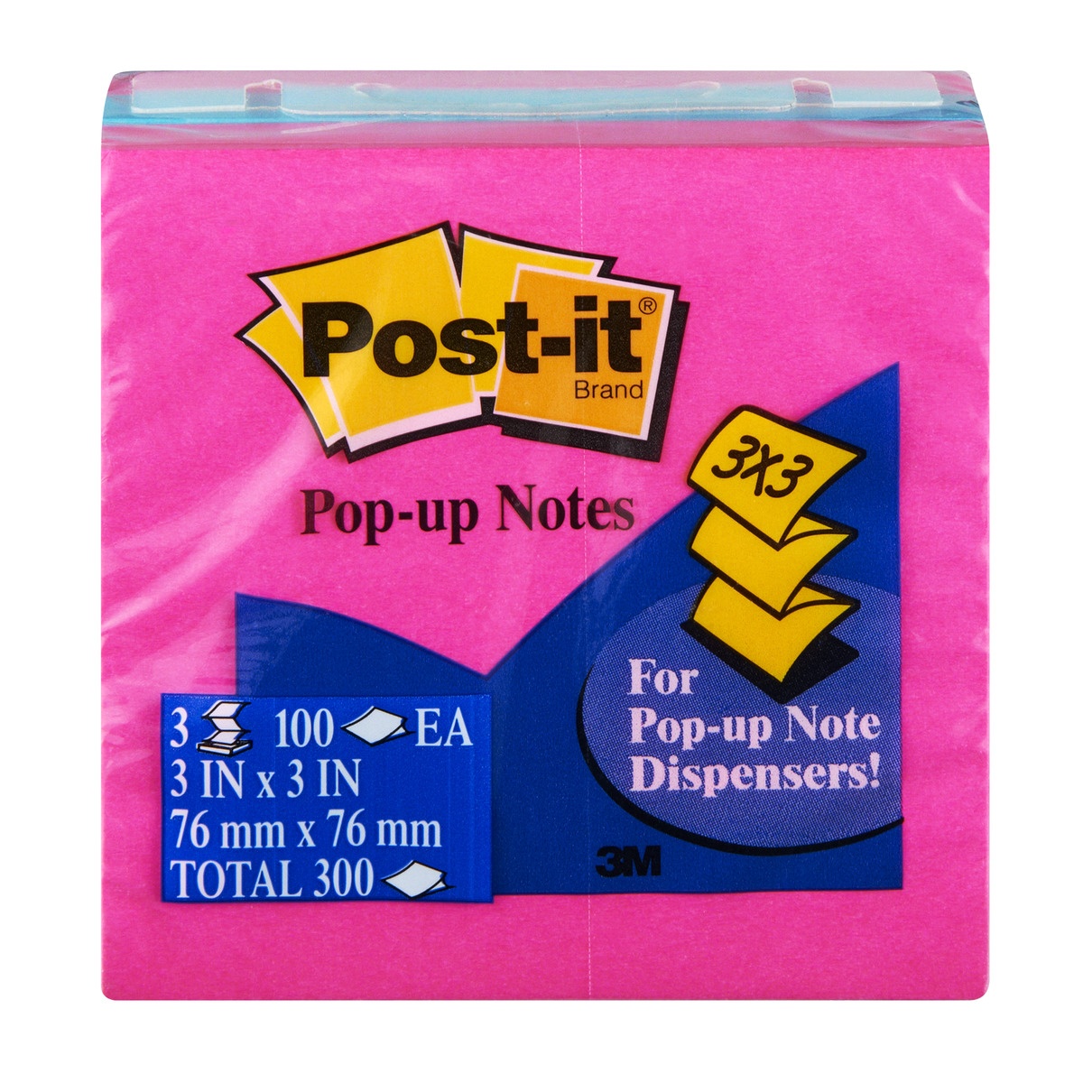 slide 1 of 1, Post-it Pop Up Notes, 3 ct; 3 in x 3 in