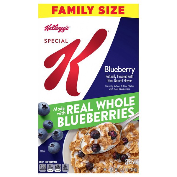 slide 1 of 1, Special K, Cereal, Blueberry, Family Size - 15.5 oz, 15.5 oz