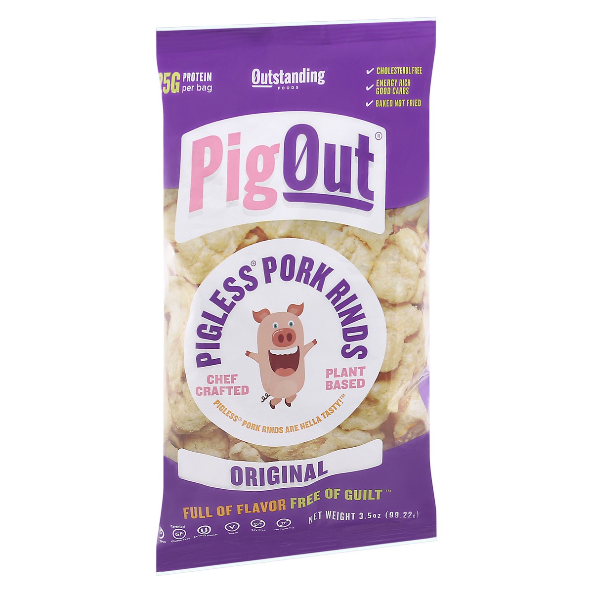 slide 9 of 9, Outstanding Foods Pig Out Original Pigless Pork Rinds 3.5 oz Bag, 3.5 oz