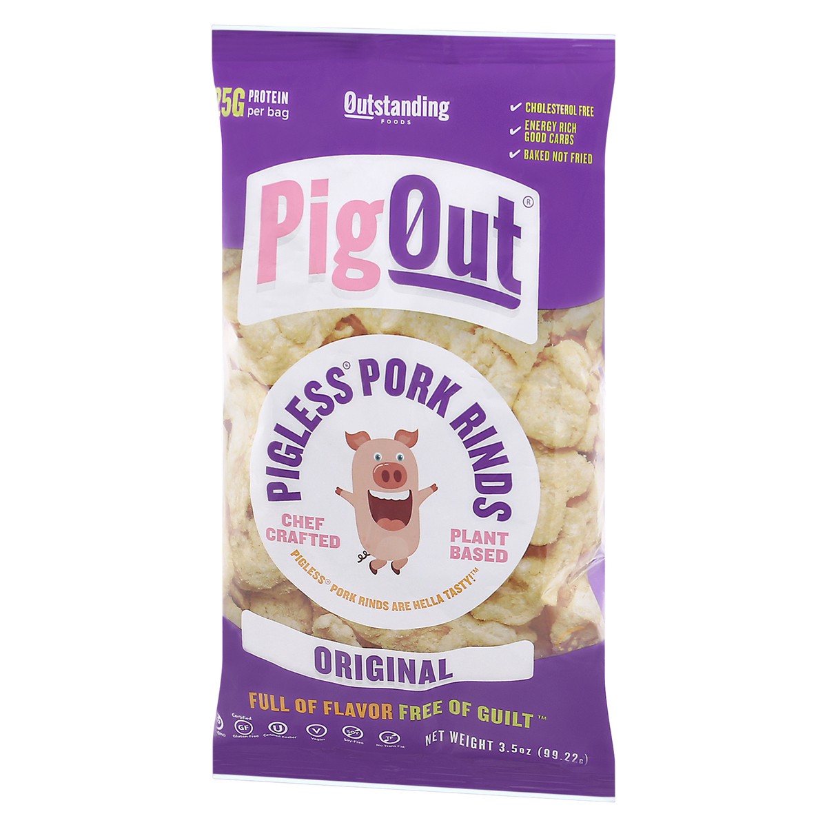 slide 6 of 9, Outstanding Foods Pig Out Original Pigless Pork Rinds 3.5 oz Bag, 3.5 oz