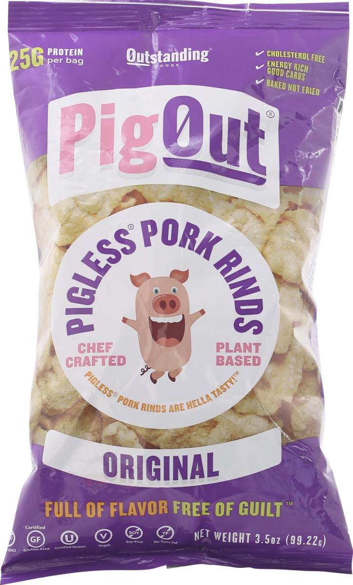 slide 5 of 9, Outstanding Foods Pig Out Original Pigless Pork Rinds 3.5 oz Bag, 3.5 oz