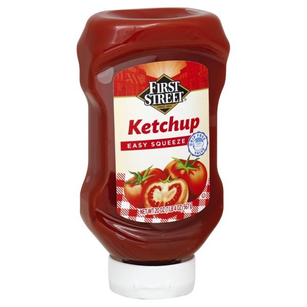 slide 1 of 1, First Street Easy Squeeze Ketchup, 20 oz