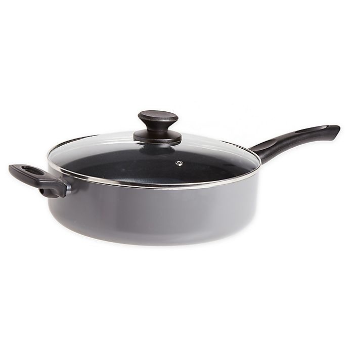 slide 1 of 5, Simply Essential Nonstick Aluminum Covered Saute Pan, 5 qt