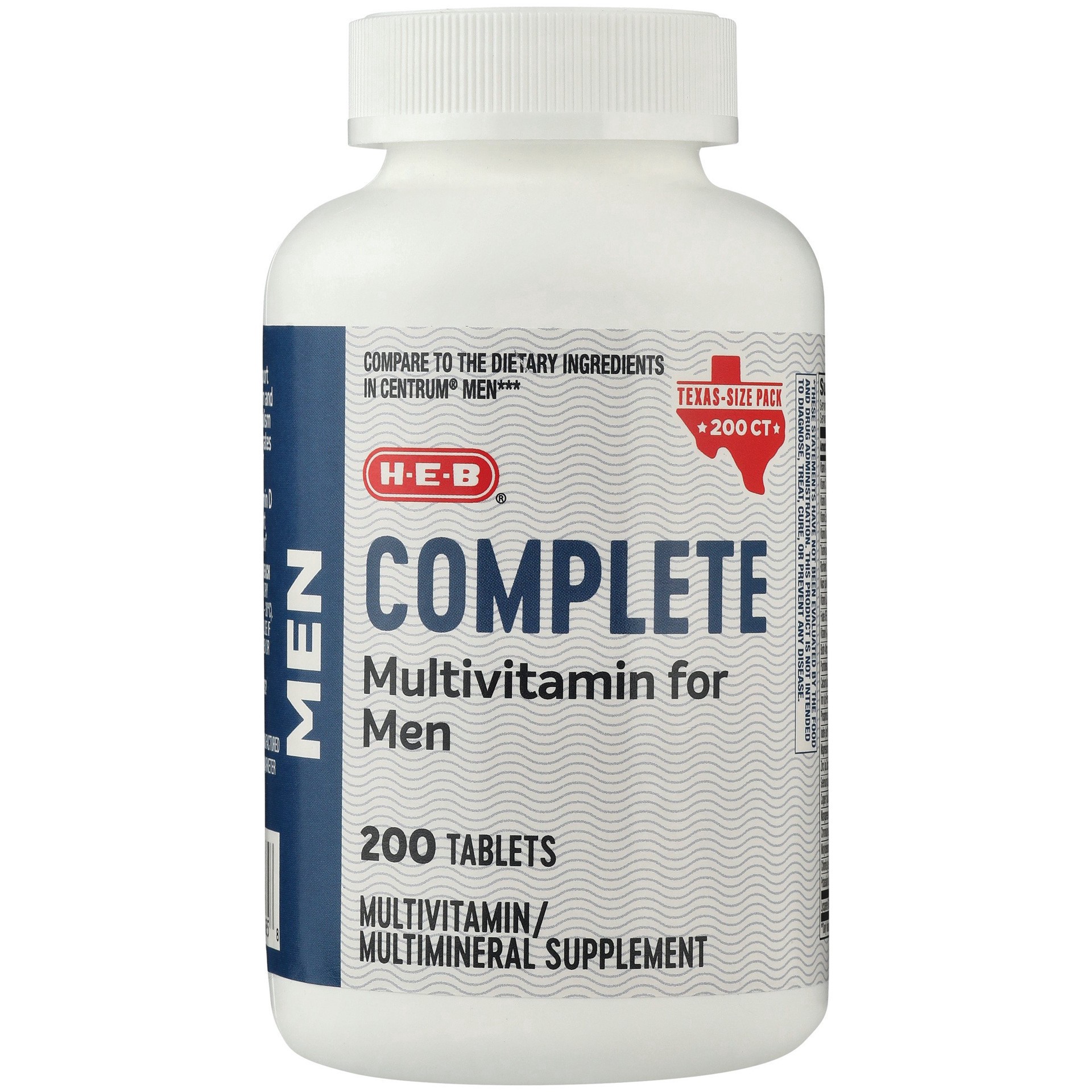 slide 1 of 1, H-E-B Complete Multivitamin for Men Texas-Size Pack, 200 ct
