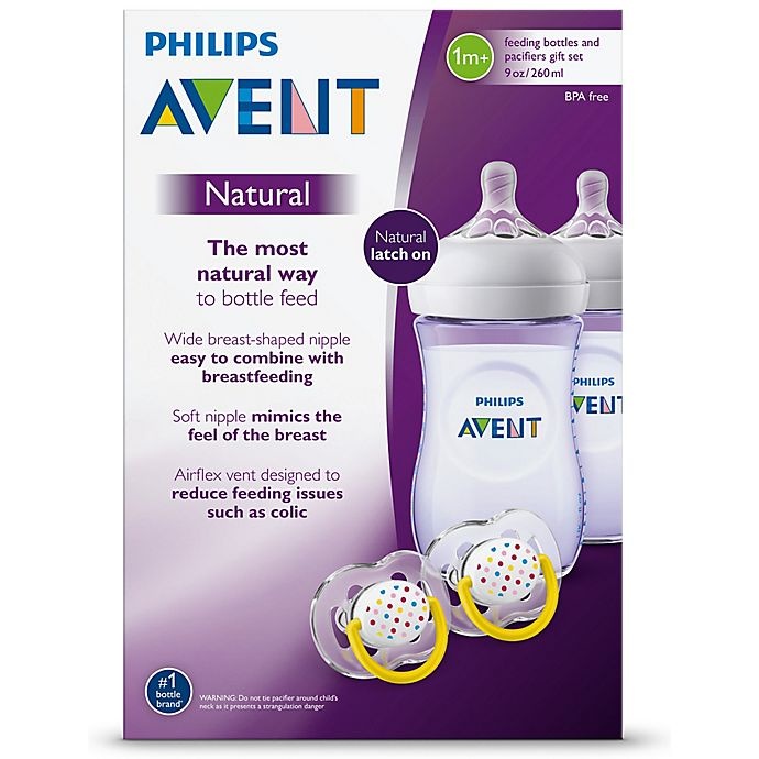 slide 2 of 2, Philips Avent Natural Bottle Gift Set - Purple, 9 oz