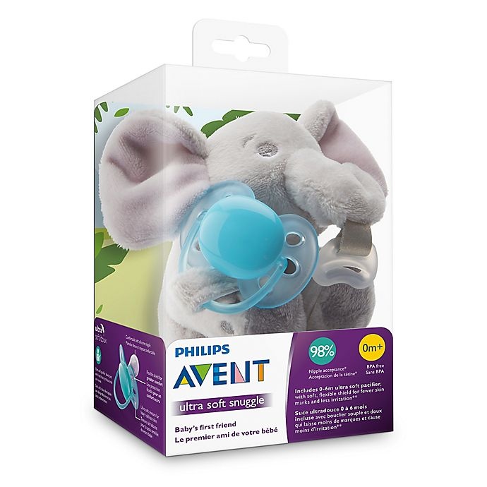 slide 3 of 3, Philips Avent Ultra-Soft Elephant Snuggle - Blue, 1 ct