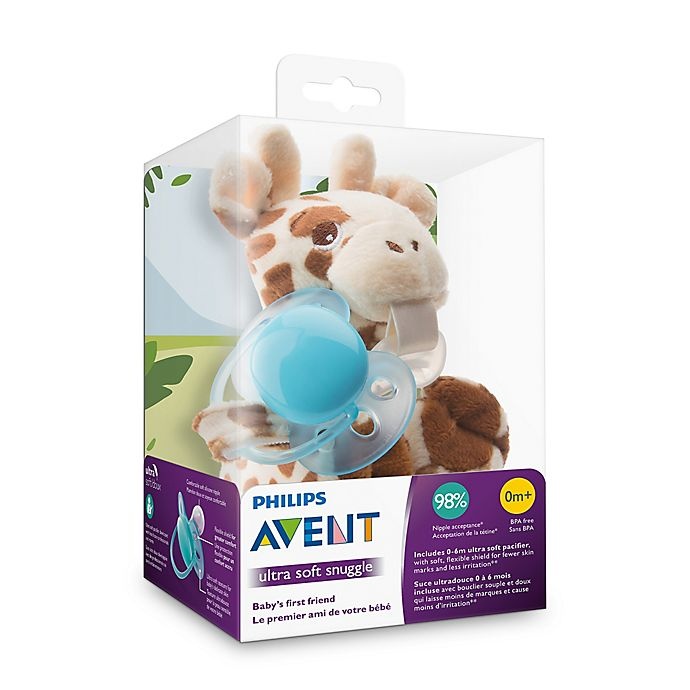 slide 3 of 3, Philips Avent Ultra-Soft Giraffe Snuggle - Blue, 1 ct