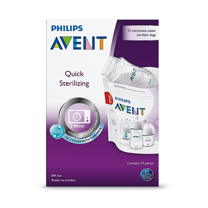 slide 2 of 2, Philips Avent Microwave Steam Sterilizer Bags - Clear, 12 ct