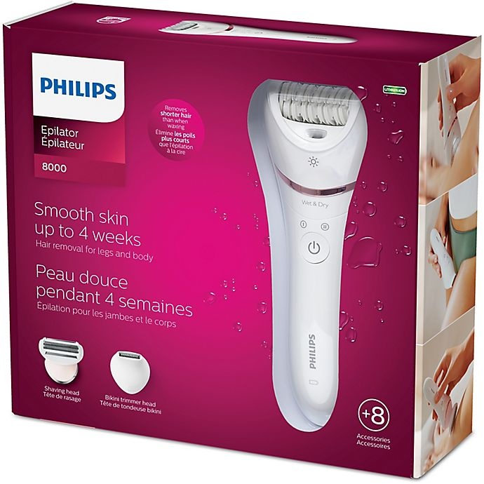 slide 1 of 2, Philips Series 8000 Epilator - White, 1 ct