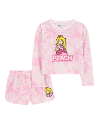 Carter's Kid Super Mario Print Jersey 2-Piece Pajamas Pink 12