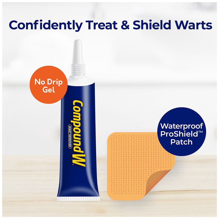 slide 3 of 5, Compound W Gel + Shield Wart Remover and ProShield Patches, 0.25 oz