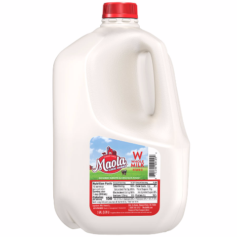 slide 1 of 1, Maola Whole Milk, 1 gal
