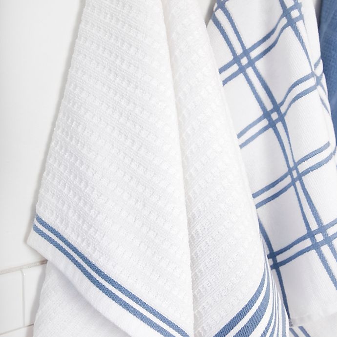 slide 2 of 6, KitchenSmart Colors Plaid Windowpane Kitchen Towels - Capri, 2 ct