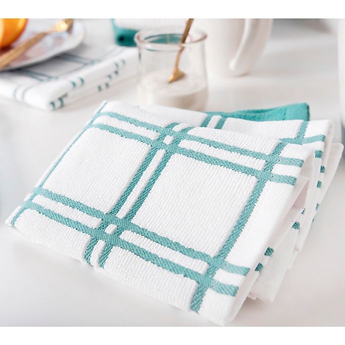 slide 3 of 4, KitchenSmart Colors Solid Dish Cloths - Teal, 2 ct