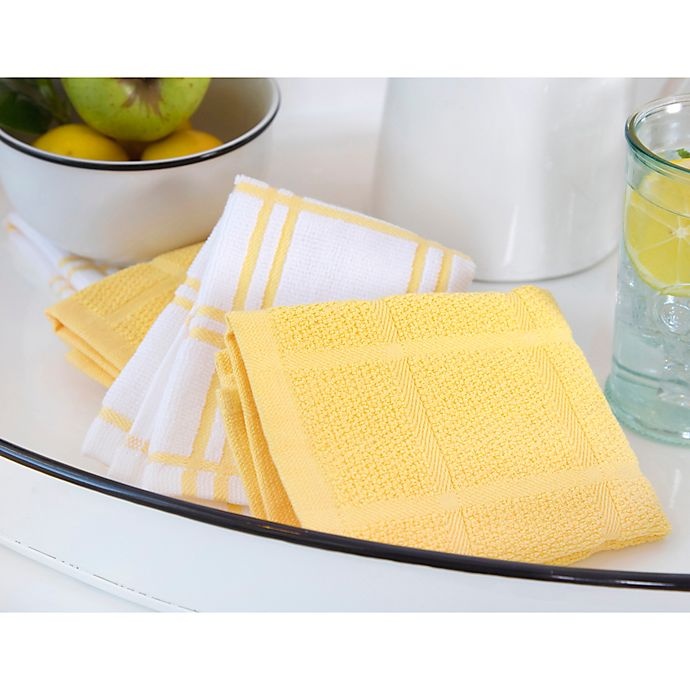 slide 2 of 4, KitchenSmart Colors Solid Dish Cloths - Canary, 2 ct