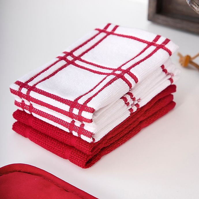 slide 5 of 5, KitchenSmart Colors Solid Dish Cloths - Red, 2 ct