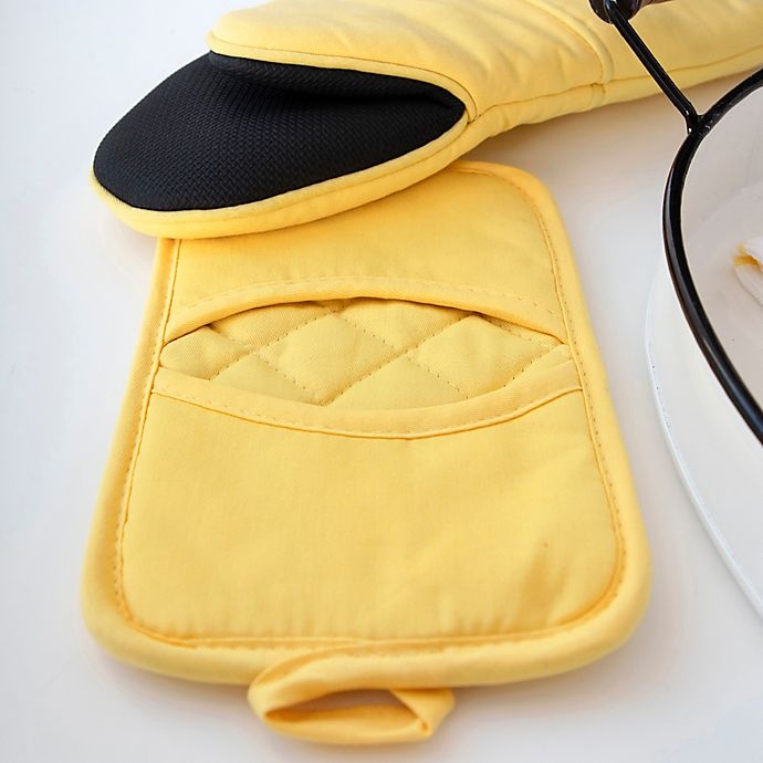 slide 3 of 5, KitchenSmart Colors Solid Pocket Pot Mitt - Canary, 1 ct