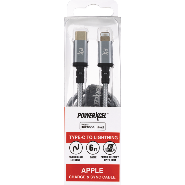 slide 1 of 1, Usb-C To Lightning Cable 6 Feet, 1 ct