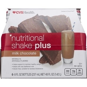 slide 1 of 1, CVS Health Nutritional Shake Plus, Milk Chocolate, 48 oz