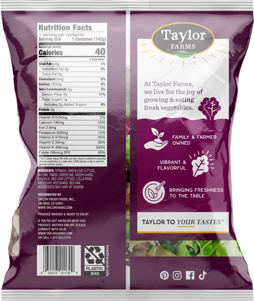 slide 4 of 8, Taylor Farms Baby Spinach & Baby Lettuces, 5 oz