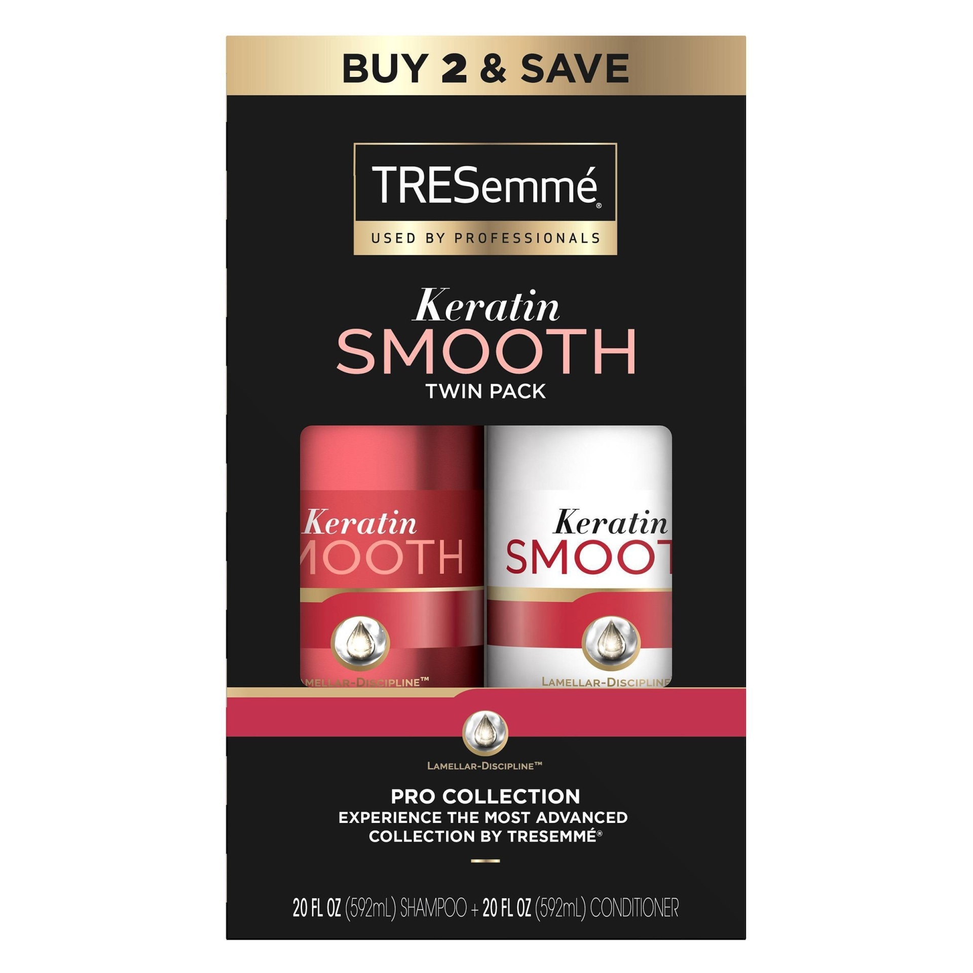 slide 1 of 1, TRESemmé Keratin Smooth Pro Collection Shampoo & Conditioner Bundle, 20 oz