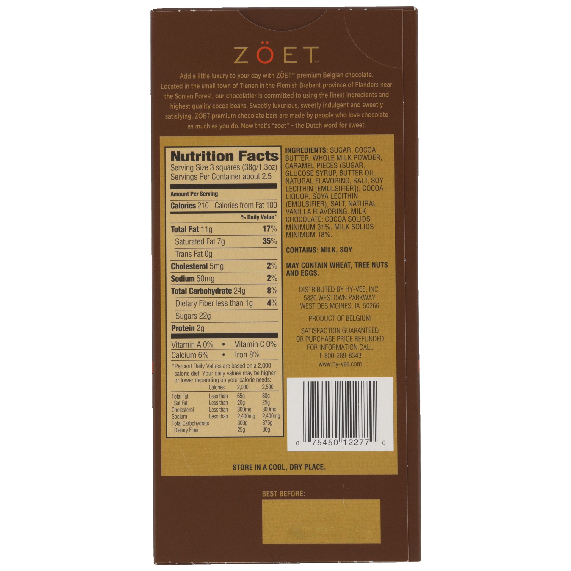 slide 5 of 6, Zöet Milk Chocolate with Toffee & Sea Salt, 3.5 oz