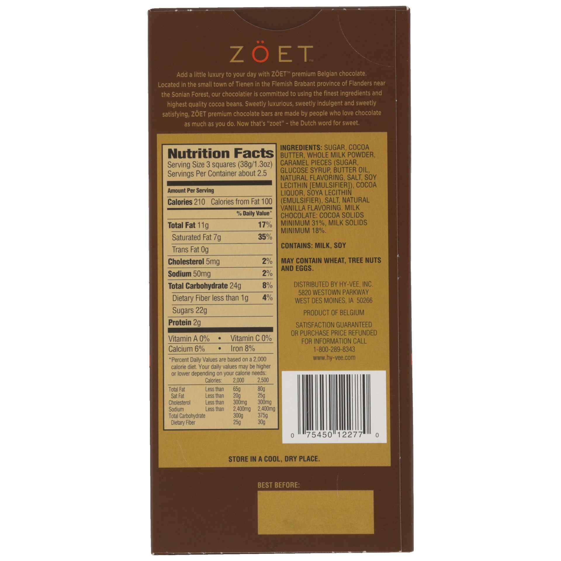 slide 6 of 6, Zöet Milk Chocolate with Toffee & Sea Salt, 3.5 oz