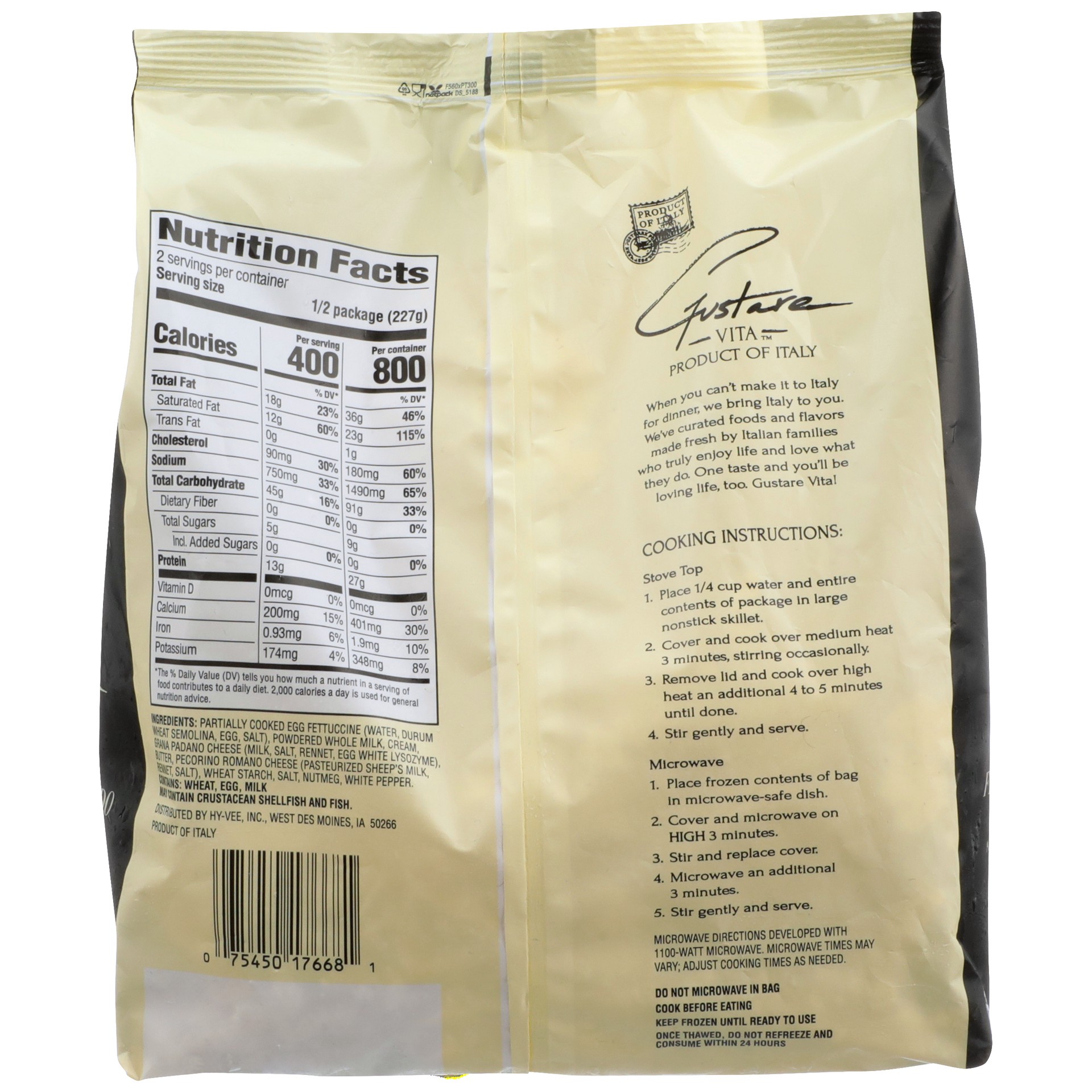 slide 5 of 6, Gustare Vita Vita Fettuccine Alfredo, 16 oz