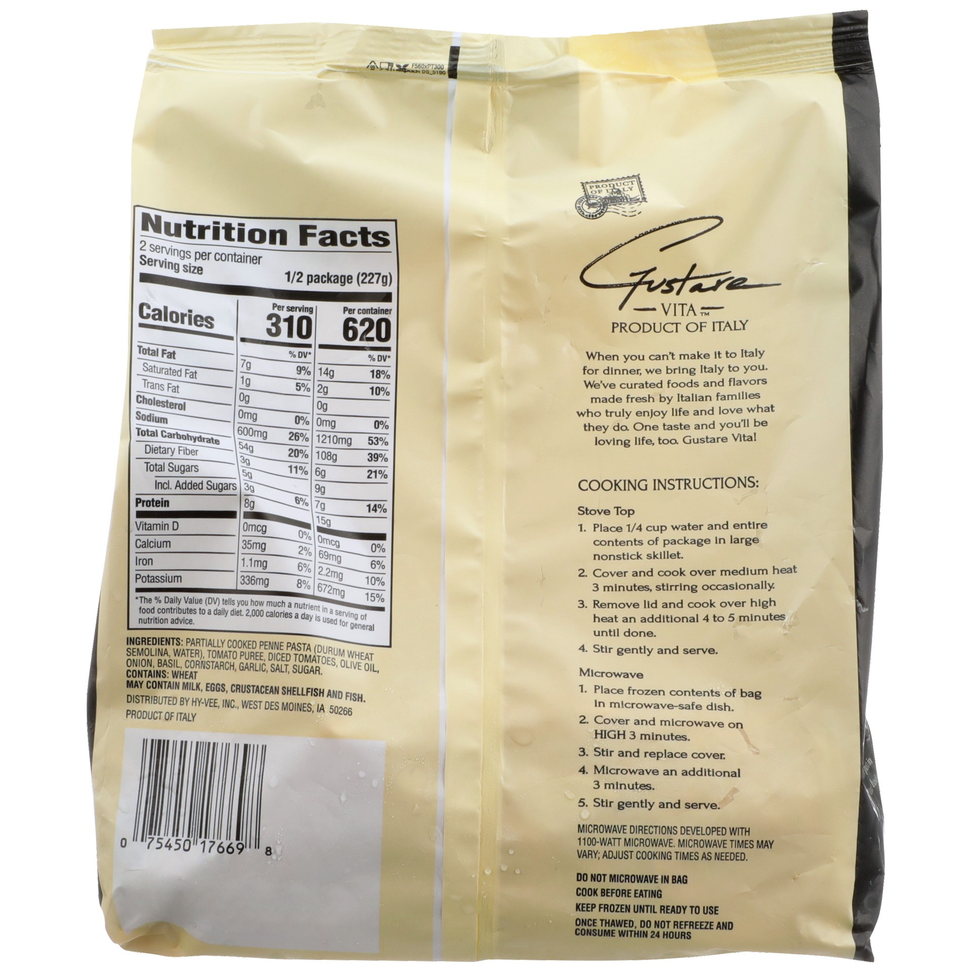 slide 2 of 6, Gustare Vita Penne with Marinara 16 Oz. Bag, 1 ct