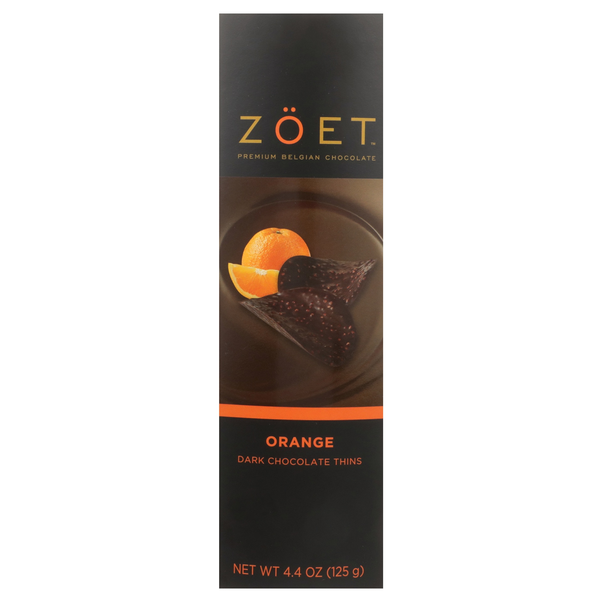 slide 2 of 6, Zöet Orange Dark Chocolate Thins, 4.4 oz