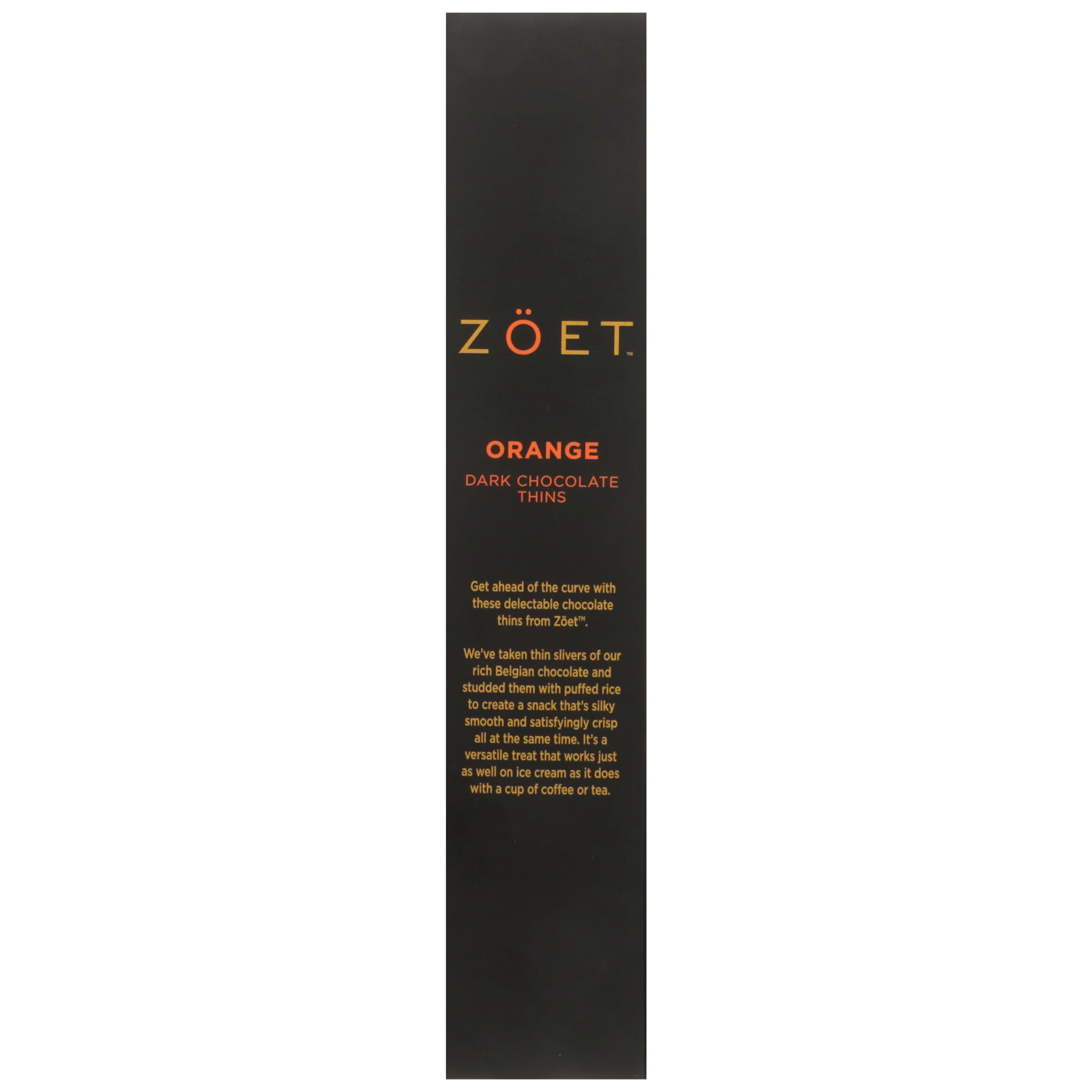 slide 5 of 6, Zöet Orange Dark Chocolate Thins, 4.4 oz