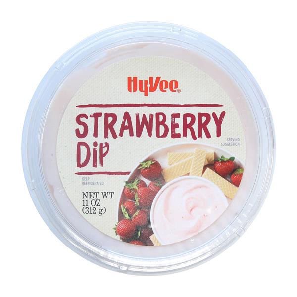 slide 1 of 1, Hy-Vee Strawberry Fruit Dip, 11 oz