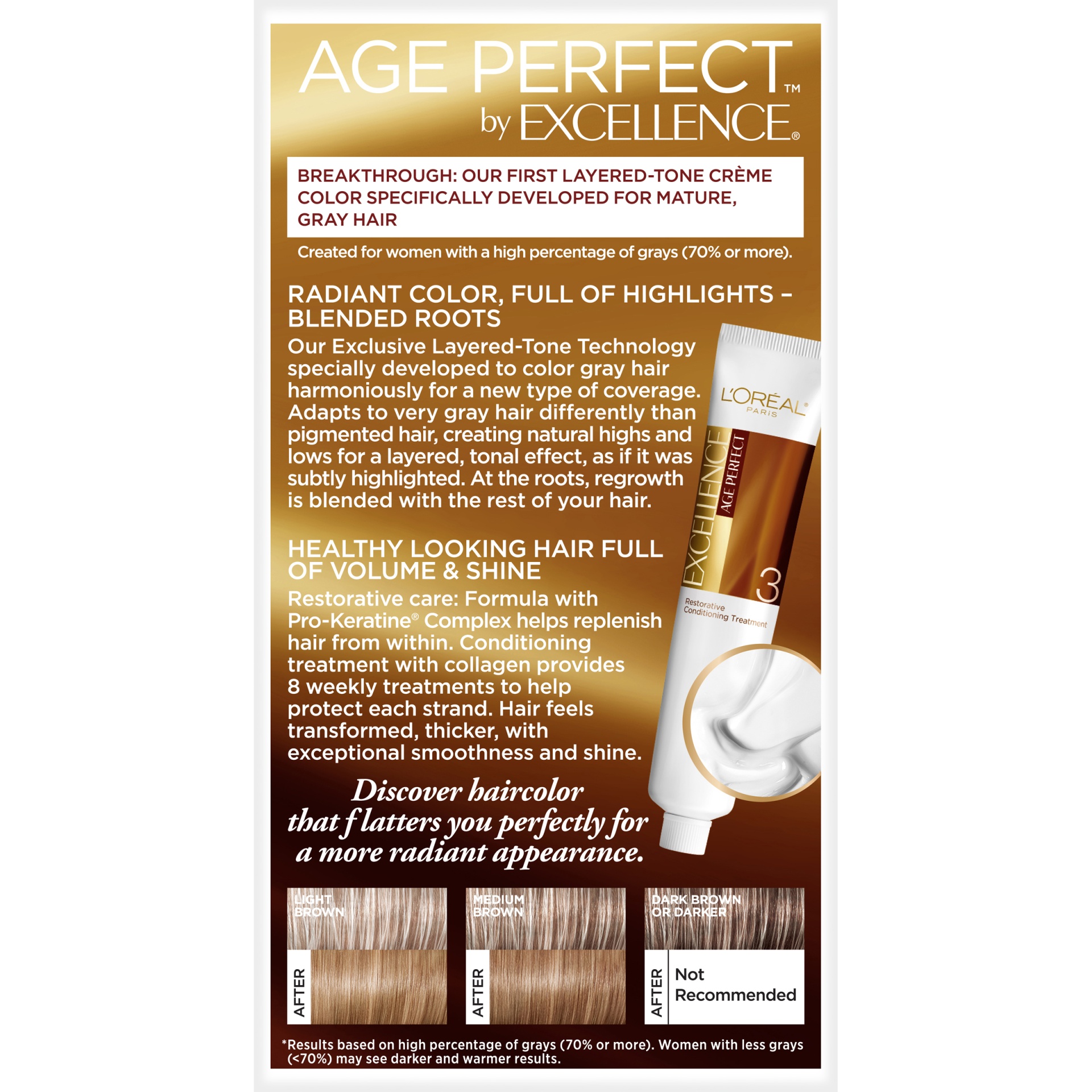 slide 7 of 8, L'Oréal Paris Excellence AGE Perfect 6B Light Soft Neutral Brown, 1 ct