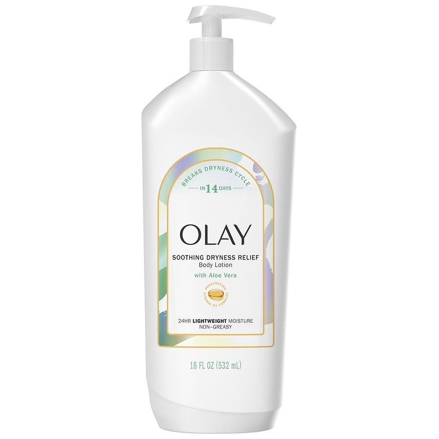 slide 3 of 5, Olay Hand & Body Lotion Soothing Dryness Relief with Aloe Vera Soothing Dryness Relief with Aloe Vera, 18 fl oz