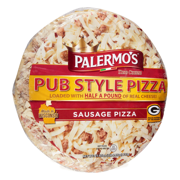 slide 1 of 1, P'Mos Pub Pizza Co. Sausage Pizza, 25.85 oz
