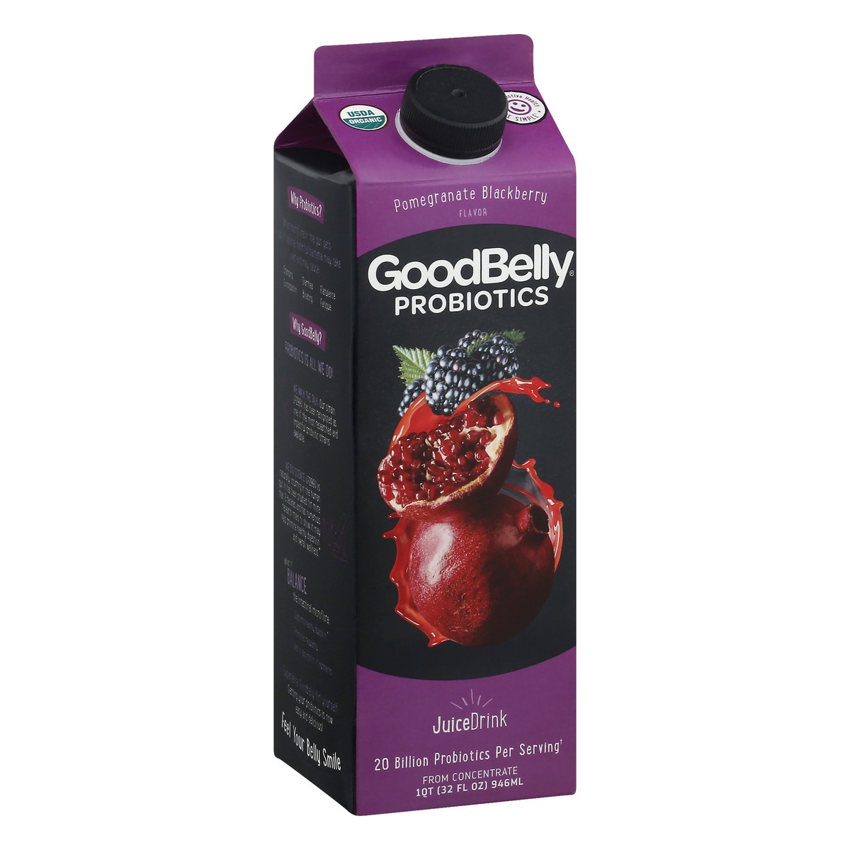 slide 10 of 10, GoodBelly Probiotics Pomegranate Blackberry Flavor Juice Drink 1 qt Carton, 1 qt