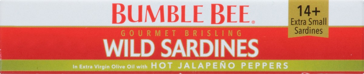 slide 8 of 11, Bumble Bee Gourmet Brisling Wild Sardines With Hot Jalapeno Peppers 3.75 oz. Box, 3.75 oz