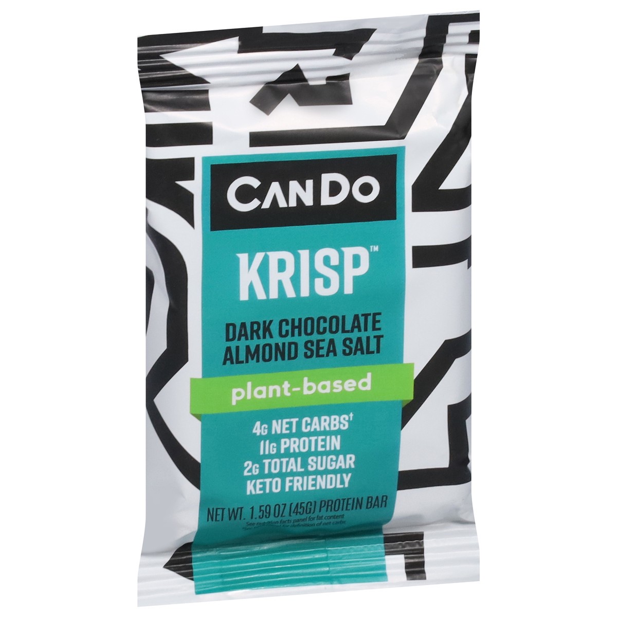 slide 2 of 9, CanDo Krisp Plant-Based Keto Friendly Dark Chocolate Almond Sea Salt Protein Bar 1.59 oz, 1.59 oz