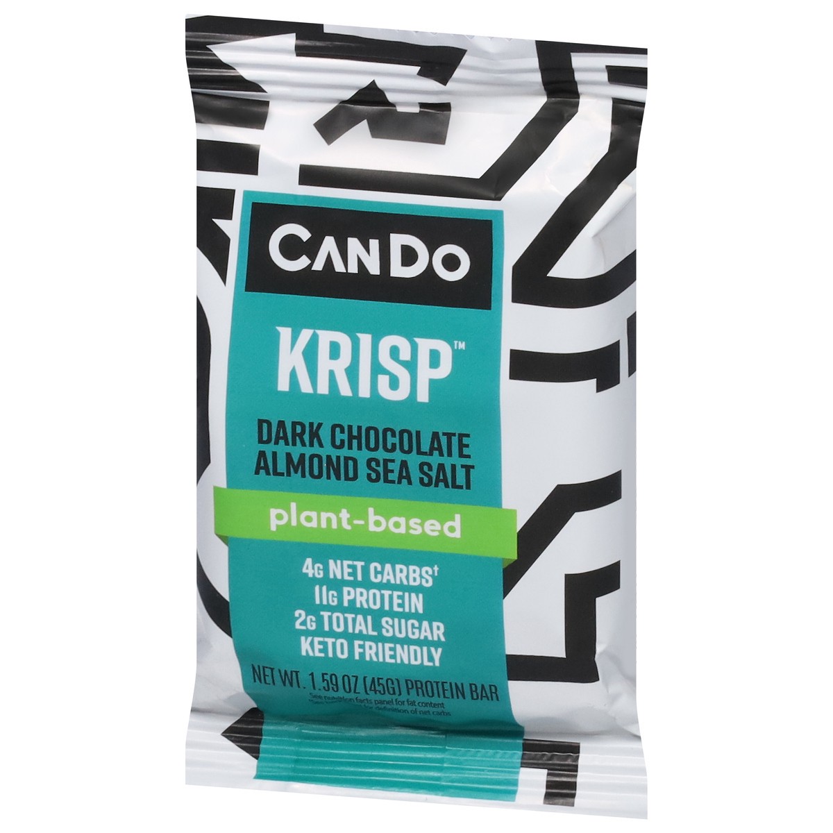 slide 3 of 9, CanDo Krisp Plant-Based Keto Friendly Dark Chocolate Almond Sea Salt Protein Bar 1.59 oz, 1.59 oz